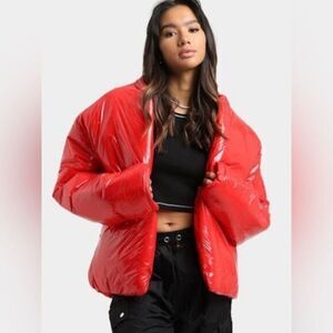 NWT Club Paradise Unisex Paxton Puffer Jacket No Front Closure - Red - Size S